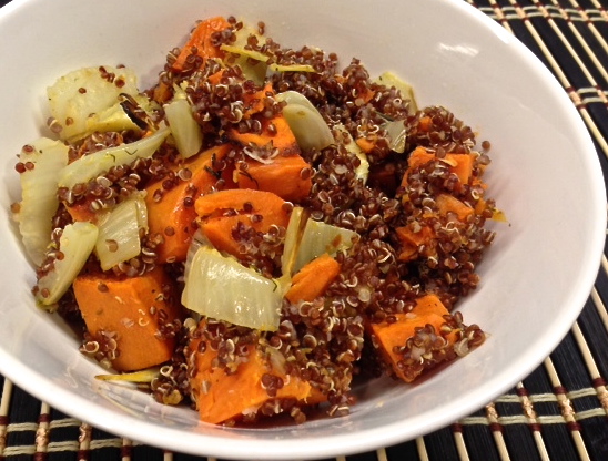 Red Quinoa Bowl With Roasted Yams & Fennel