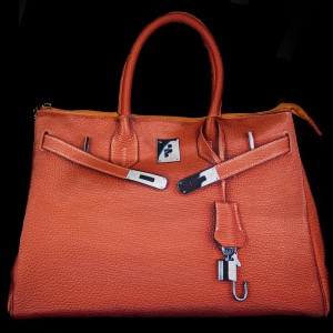 Ginny Orange Crush Eco-Friendly and Vegan "Birkin" Style Bag from The Underground Chic