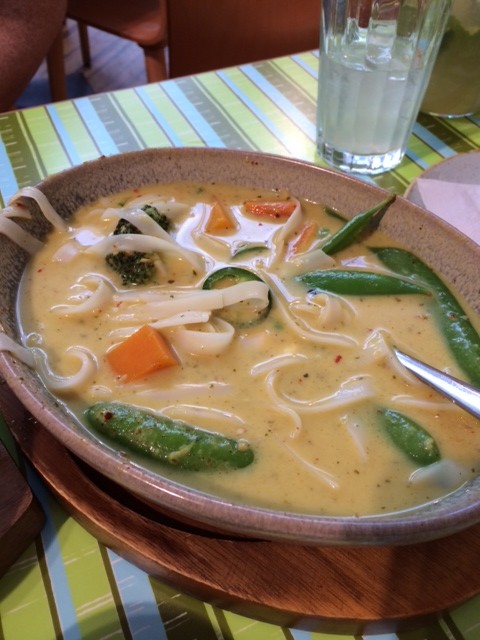 Yasai Itame (vegetables + noodles in coconut broth) from Wagamama in Heathrow Airport