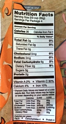 Nutrition Facts of Trader Joe's Sugar Snap Peas