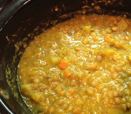 Split Pea And Lentil Soup from The Vegan Slow Cooker by Kathy Hester