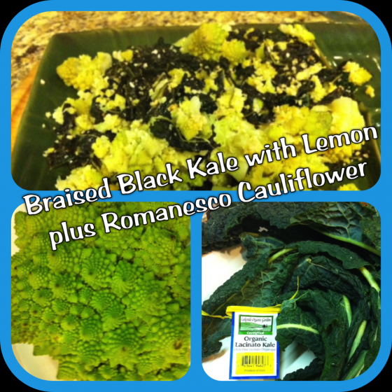 Braised kale with lemon plus romanesco cauliflower vegan american princess